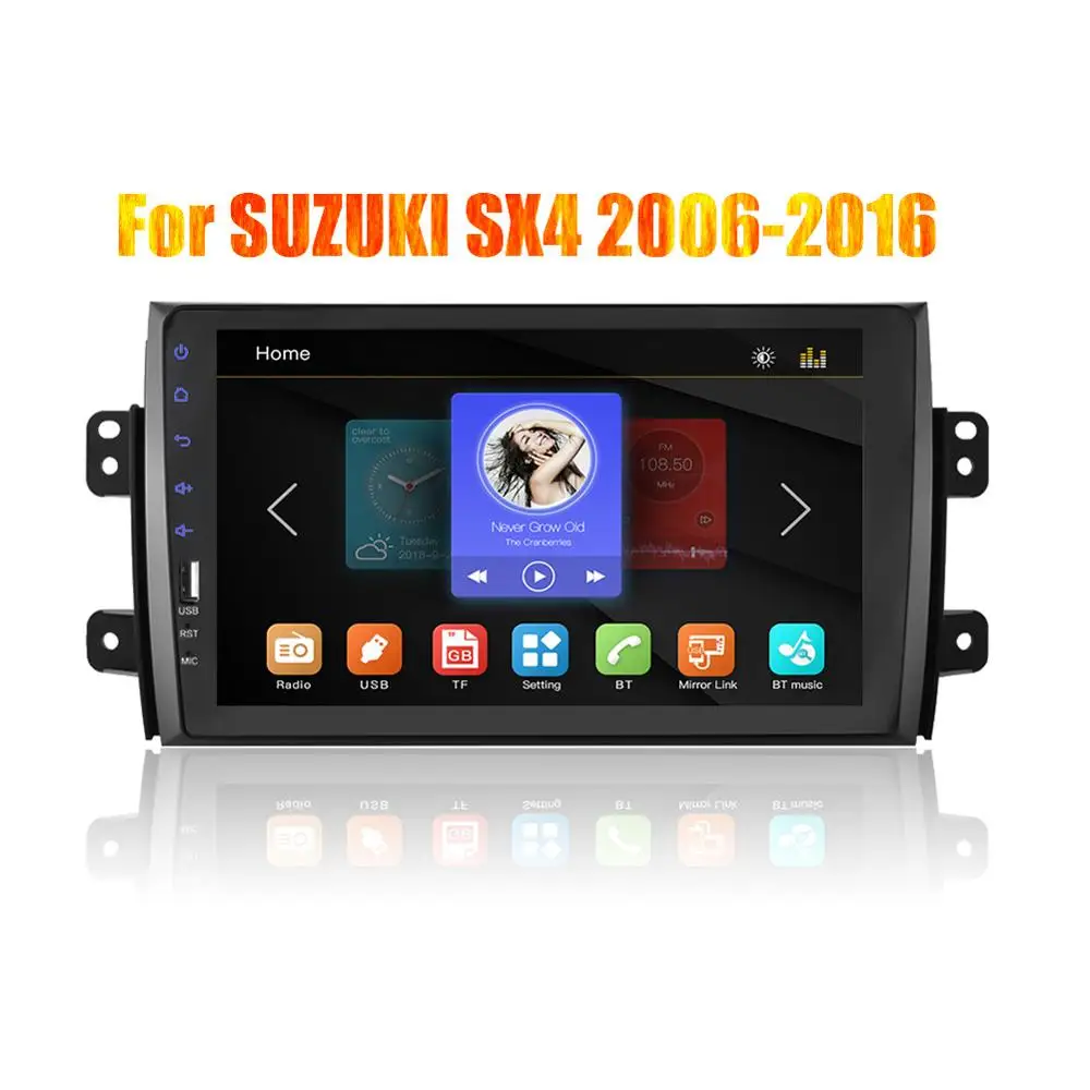 2din 9 дюймов Автомагнитола Mirrorlink Android Bluetooth Автомобильный мультимедийный MP5 плеер для SUZUKI SX4 2007 2008 2009 2010 2011 2013 - Цвет: only radio