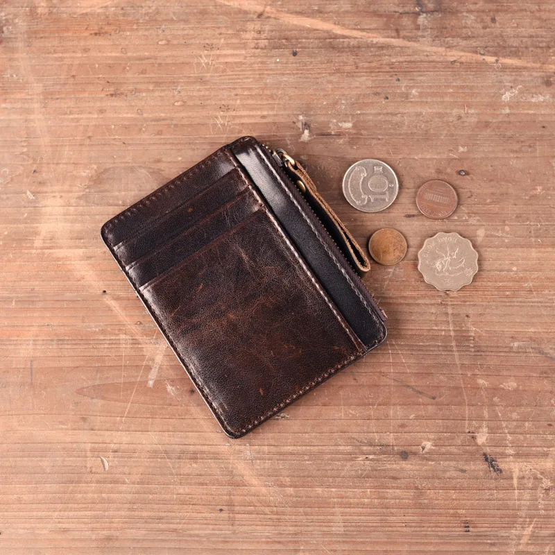 

ROSCH Fashion Genuine Leather Card Case Thin Mini Card Wallet Men Business ID Credit Card Holder Cards Pack Cash Pocket 2018