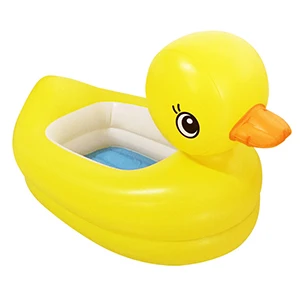 yellow duck Мультфильм Ванная комната ванна воды игрушки прямоугольный детский надувной бассейн утолщенная пластиковая ПВХ детская надувная Ванна - Цвет: yellow duck