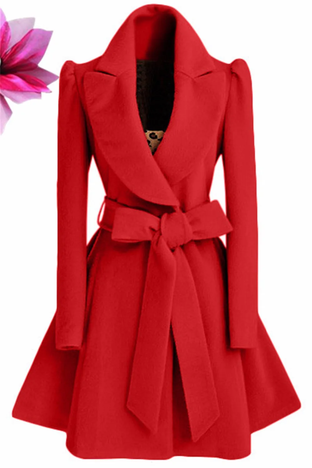 Especially long trench coat for women Slim female coat Sashes down Red Khaki Windbreaker Outerwear Autumn winter trenchcoat