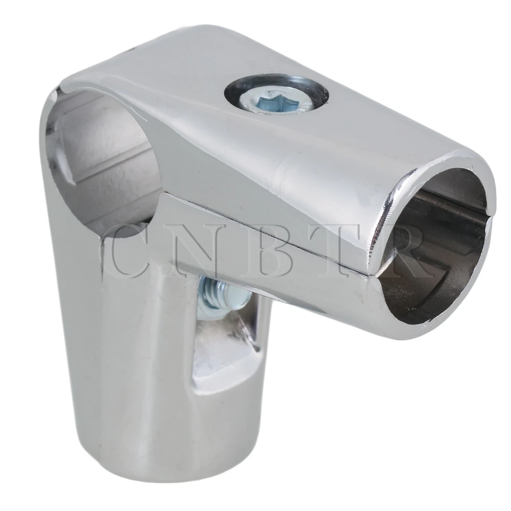 CNBTR Silver 3 Way 25mm Elbow Tube Clamp L Shaped Pipe Fitting