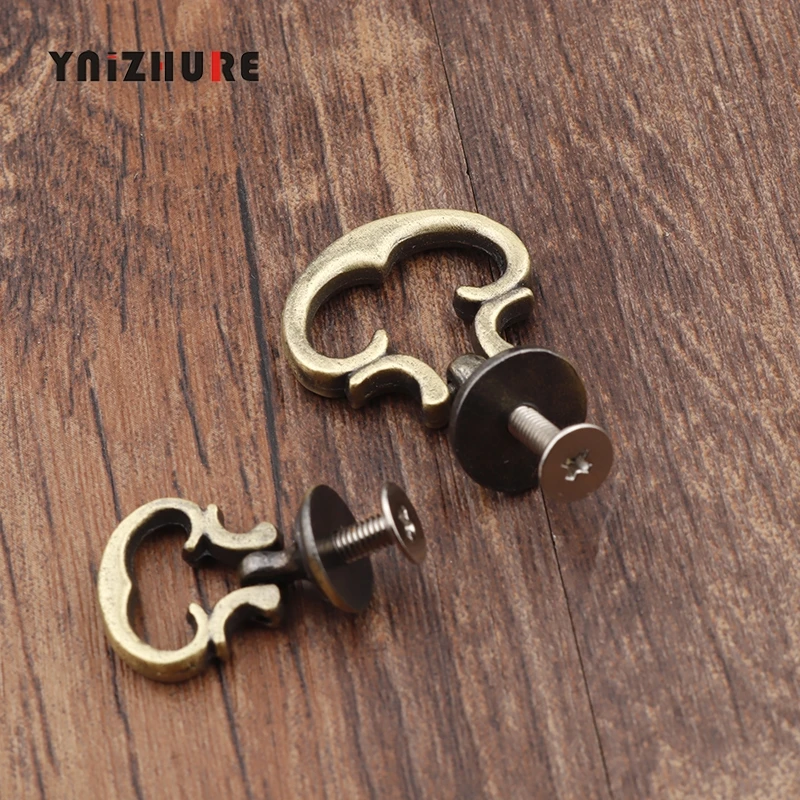 Vintage Alloy Cabinet Handles Furniture Knobs Kitchen Drawer Cupboard Ring Pull Handles Furniture FittingsBronze Tone2Pcs