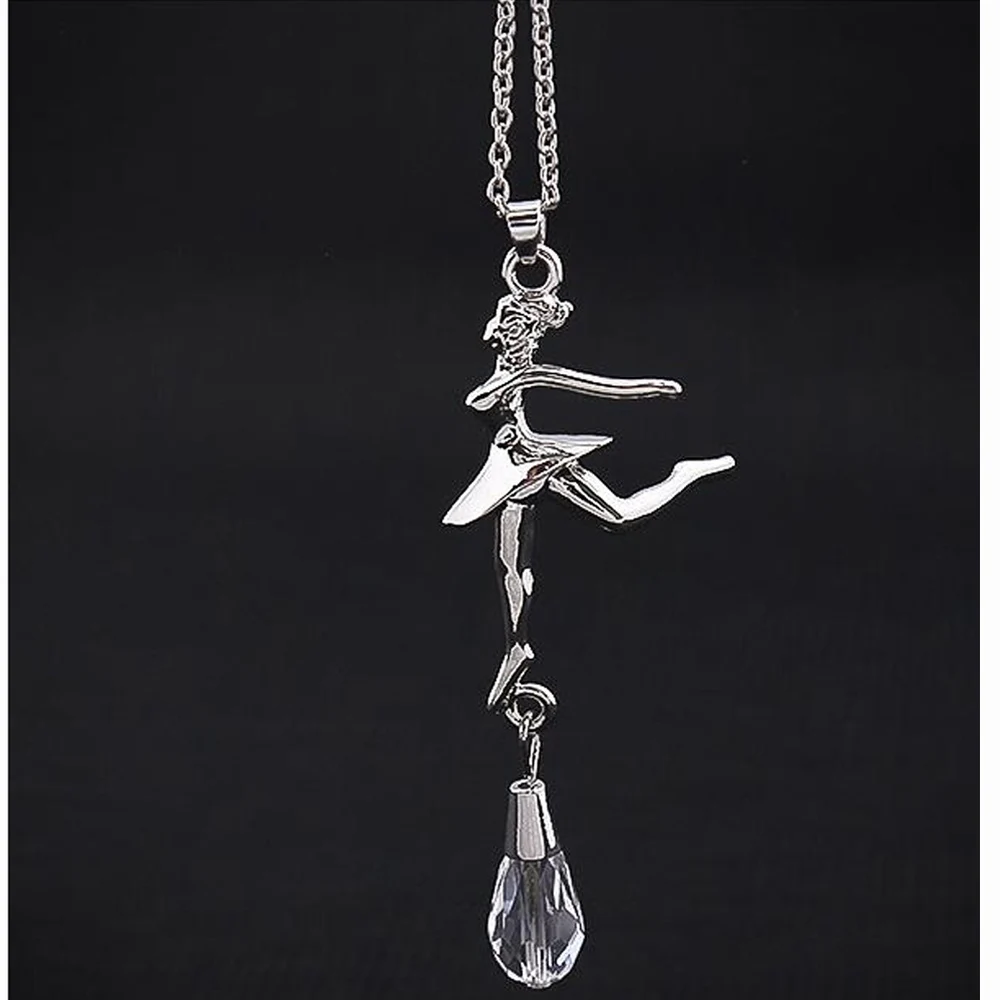 Fashion Jewelry Crystal Ballet Dance Girl Pendant Necklace Ballerina 18