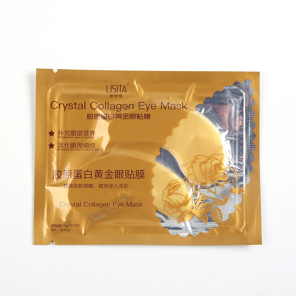 

10PCS=5pairs Crystal Collagen Gold Powder Eye Mask black eye circlesAnti Aging Eyelid Patch Moisture Crystal Eyes Care HOT