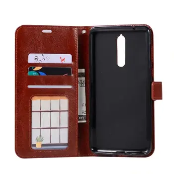 

100pcs/lot Crazy Horse Stand Leather PU+TPU Cover Case for Nokia 8 mix models