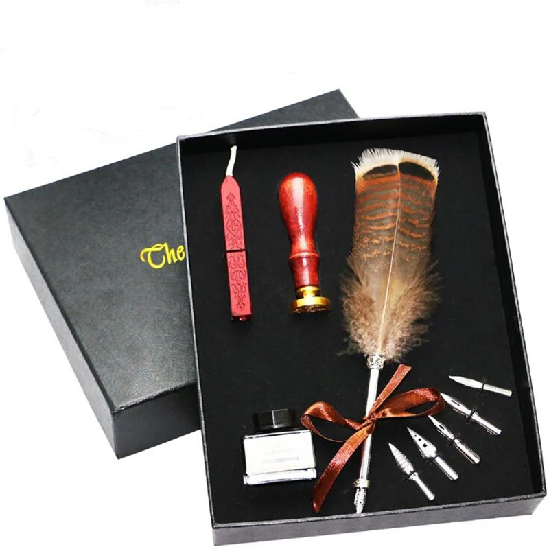 

Movie Feather Dip Pen Advanced feather pen And The Cursed Child Feather Quill Pen Set With HP Sealing Wax Set And Diary