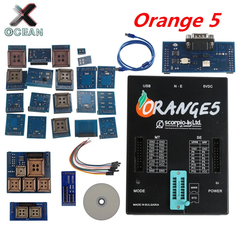 

OEM Orange 5 Programmer Adapter With Full Adapter V1.34 Orange5 Hardware + Enhanced Version English/Russian Orange 5 Adapters