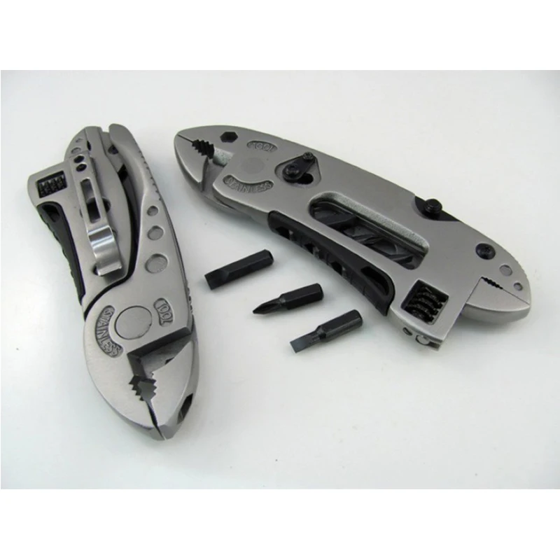 

1Pcs crewdriver Tools Kit Adjustable Wrench Double Head Survival Torque Army Camp Multi Functional Tool Pliers Pocket Knife