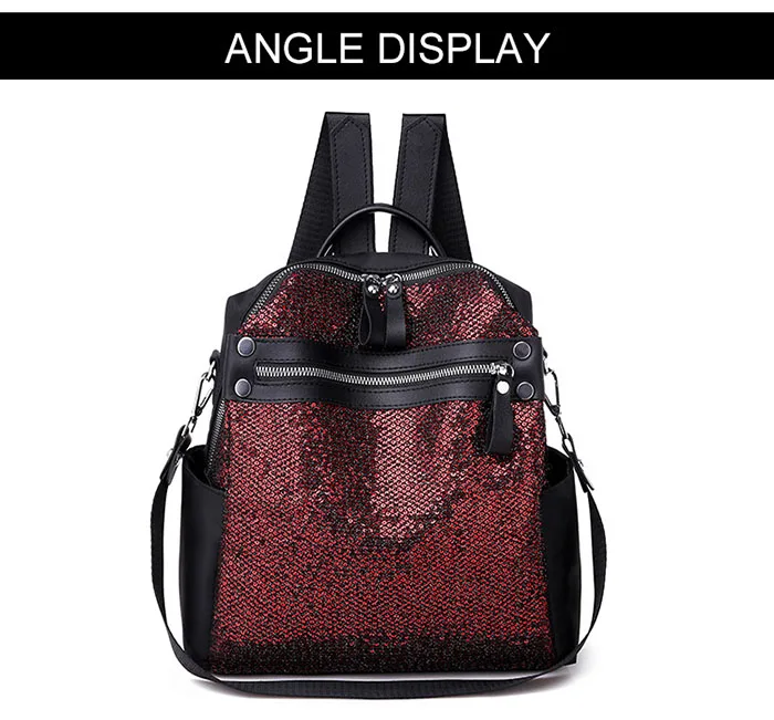 2019 новое качество Блестки рюкзак женский простой мульти-функция сумка для девочек Повседневная стильный рюкзак колледж Ветер