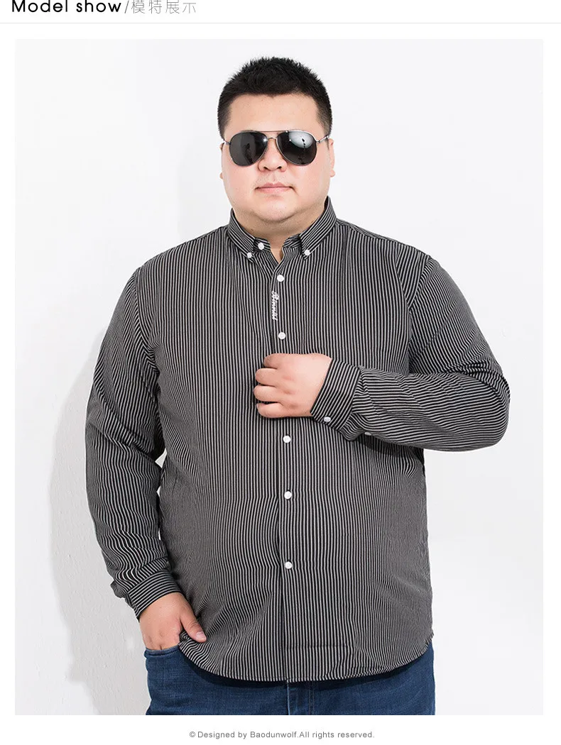 Большой 8XL 6XL 5XL Новая Осенняя Модная брендовая мужская одежда Slim Fit Мужская рубашка с длинным рукавом мужская полосатая хлопковая