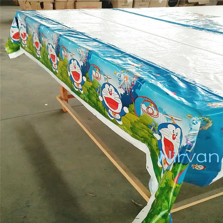 

108*180CM Children Doraemon Disposable Tablecloths Home Party Event Decorative Map/Table Cover Birthday Party Supplies
