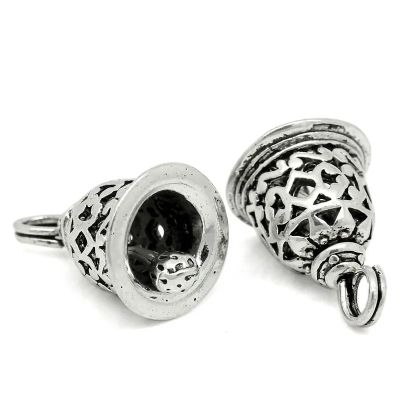 

LASPERAL 20PCs Retro Metal Bell Pendant Carved Pendants Christmas Decorations Jewlery Christmas Series DIY Charms