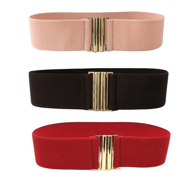 

Stretch cinch Elastic Wide Corset Waist Belts for women golden Metal Buckle female wide belt women fashion 2018 belt female