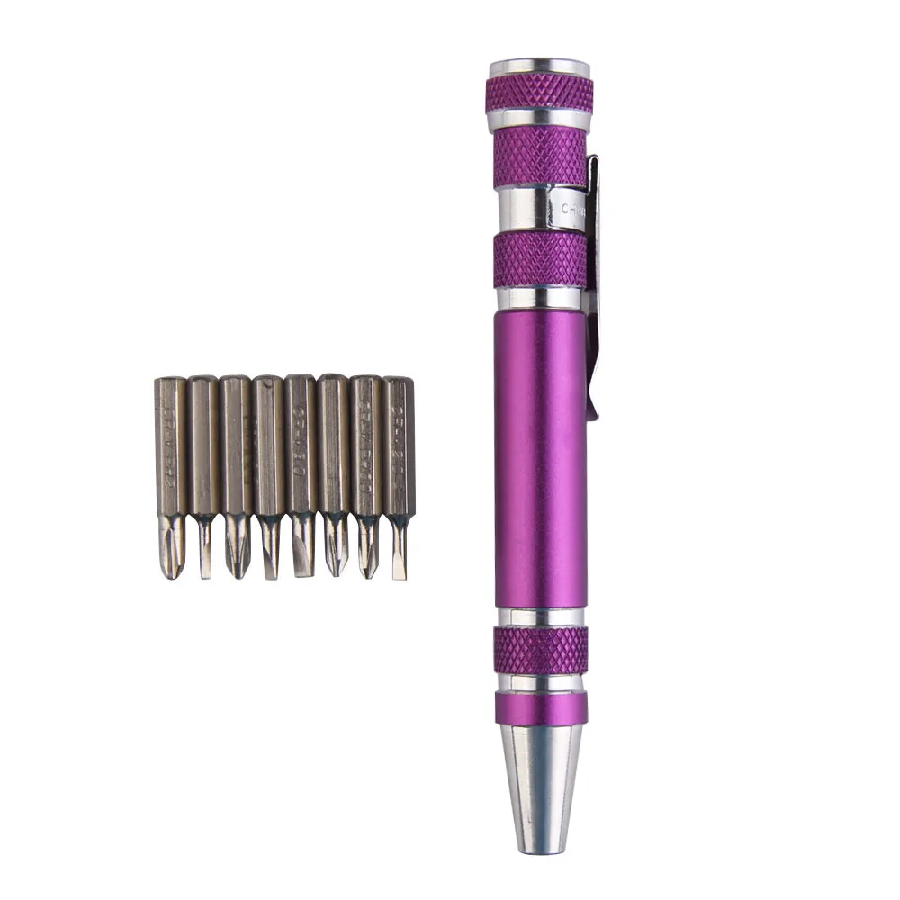 Multifunction 8 In 1 Mini Aluminum Precision ScrewDriver Pen