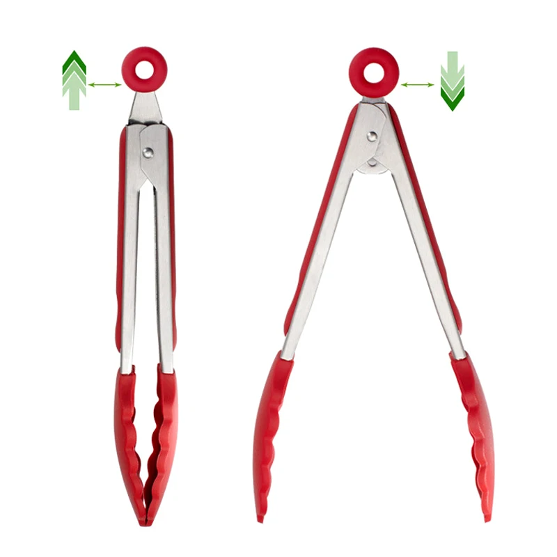 Silicone Kitchen Tongs BBQ Grilling Tongs Bread Food Salad Serving Tongs Clip Barbecue Cooking Tongs BBQ Tools Kitchen Utensils (3)