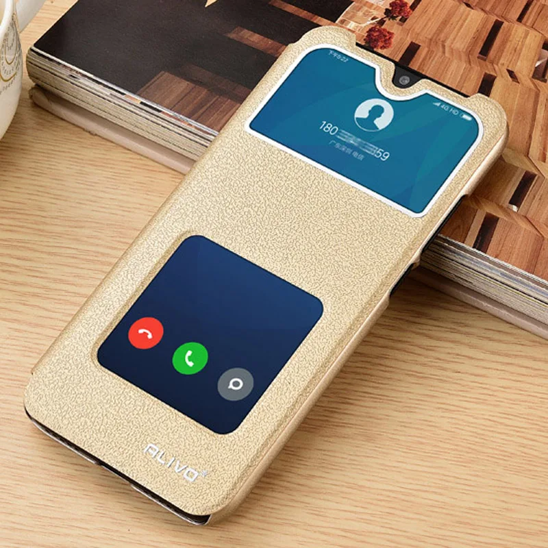 

Flip Leather Back Case For Xiaomi Redmi 7 Note 7 pro Stand Window Style Flip Case For Redmi Note 7 Cover Hard Coque