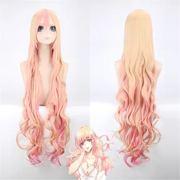

Macross F Sheryl Nome for Women Long Curly Wavy Cosplay Wigs 120cm High Quality Heat Resistant Synthetic Hair Wig Anime Pink