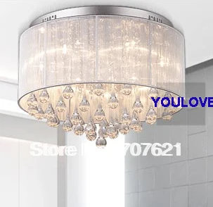 

Modern Romantic Crystal Ceiling Lamps D45cm Round Crystal Ceiling Lights Fixture Home Indoor Lighting Bed Room Foyer Lighting