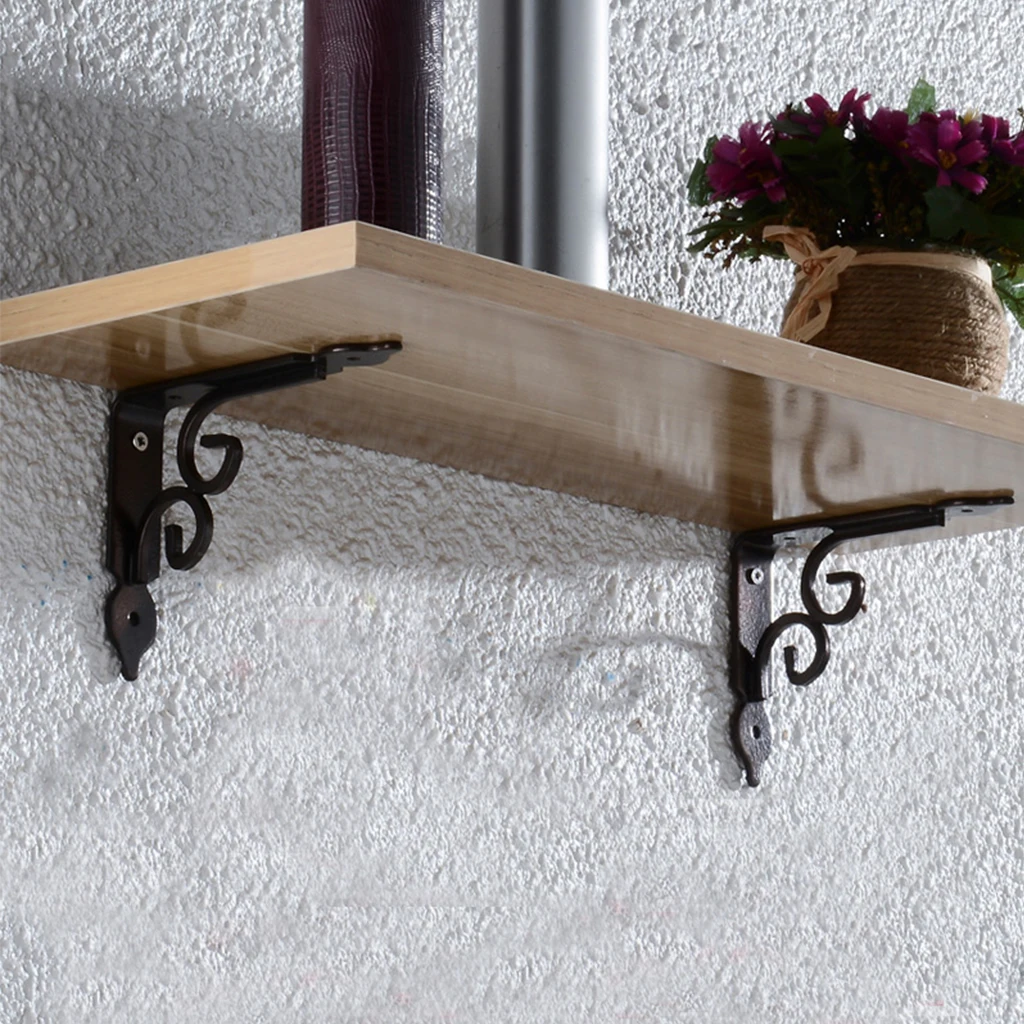 Baoblaze European-style Wall Shelf Bracket Metal HeavyDuty Supporter Floral Display Stand
