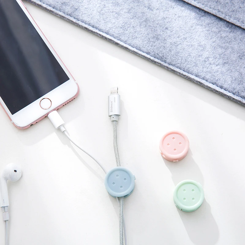 

8PCS Round Clip phone Cable Winder Bobbin clamp protector Earphone Ties Organizer Wire Cord Fixer Holder Collation Management
