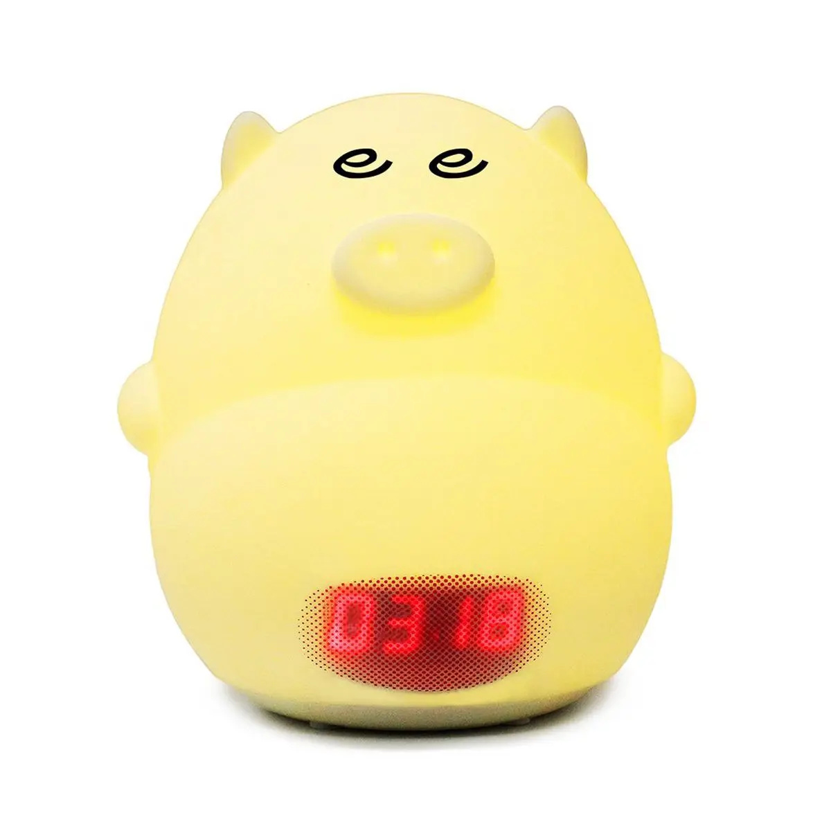 

Night Light Alarm Clock for Kids Cute Pig Clock USB LED Lights Silicone Baby Lamp Color Changing 2 Alarms, 3 Sounds, 7 Colors,