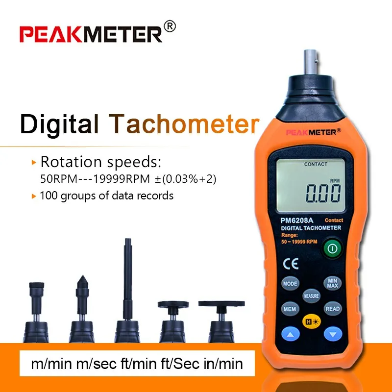 MS6208A Contact type Digital Tachometer Meter High Performance