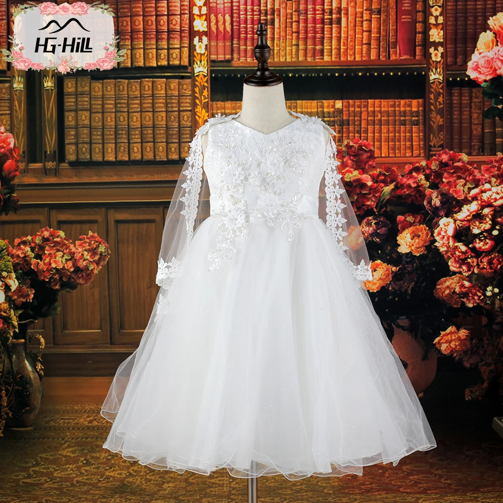 

HG-hill 8372BEIGE Princess Tutu Dress Fancy Party Christmas Halloween Costumes Beauty Beast Cosplay Dress Flowers Girl Ball Gown