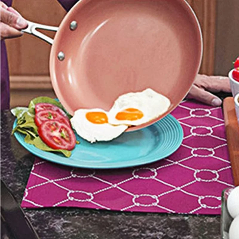 

Non-stick Copper Frying Pan with Ceramic Coating for Gas and Induction Cooking Pan Cooking Eggs Home Kitchen Gadgets