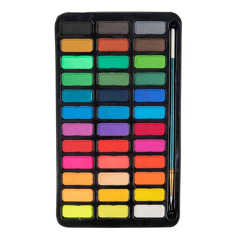 Preise Professionelle 36 Farbe Solide Aquarell Farben Set Metall Box Kunst Aquarell Pigment Farbe für Zeichnung Kunst Material Liefert