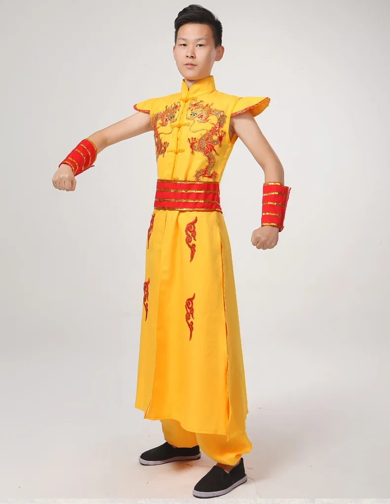 Человек Костюмы для народных китайских танцев китайским драконом костюм мужской моложе барабан Танцы костюмы Весенний фестиваль для