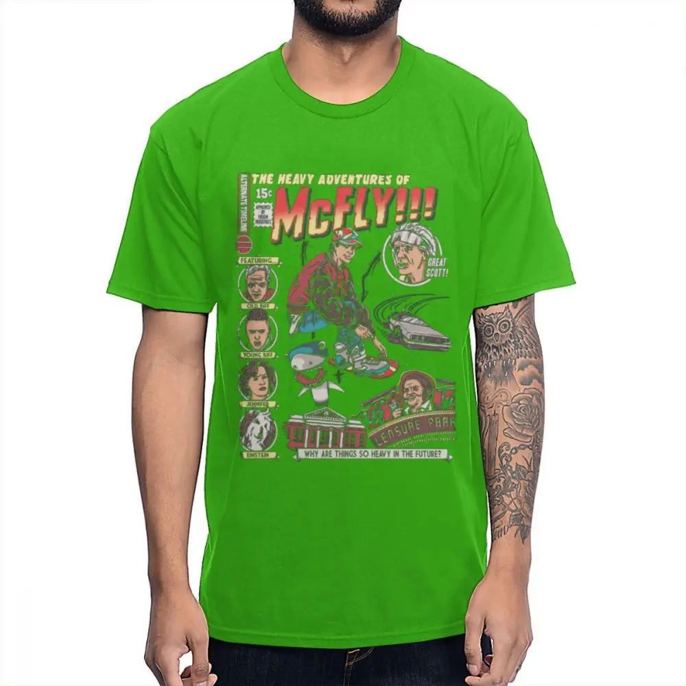 Новое поступление винтажная Дизайнерская футболка с принтом «Машина времени» делореана «тяжёлые приключения» - Цвет: Зеленый