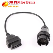 Для Benz 38 Pin диагностический разъем для OBD2 16 Pin кабель адаптер для MB 38 Pin до 16 Pin специальный с бесплатной доставкой