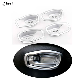 

4pcs For Jeep Renegade 2015 2016 ABS Chrome Matt Car Door Handle Bowl Cover Interior Decoration Trim High Quality