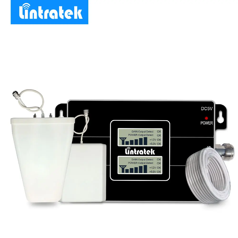 

Lintratek 3G 4G LTE Cellular Signal Booster UMTS 850MHz 1700/2100MHz AWS LCD Display Mobile Phone Amplifier Repeater Home Use#35