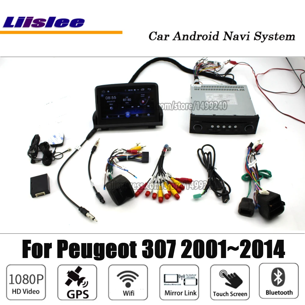 Best Liislee Android For Peugeot 307 2001~2014 Stereo Car Radio BT Wifi Camera Carplay GPS Navi Map Navigation System Multimedia 2