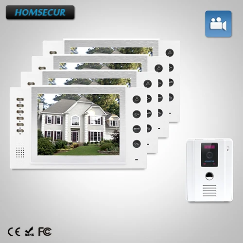 

HOMSECUR 8" Hands-free Video&Audio Smart Doorbell+White Monitor for House/Flat : TC011-W Camera(White)+TM801R-W Monitor(White)