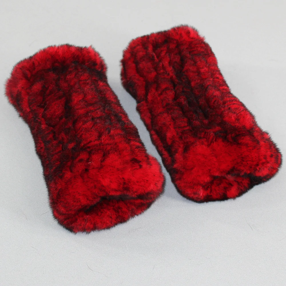 Горячие Перчатки из натурального меха для женщин зимние теплые вязаные перчатки из кроличьего меха женские модные однотонные длинные перчатки из натурального меха