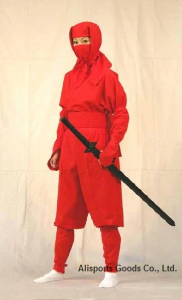 بدلة زي النينجا الأحمر عالية الجودة قطعة قناع الرداء الساعد لا تشمل أحذية النينجا شحن مجاني Ninja Shoes Shoes Ninjashoes Free Aliexpress