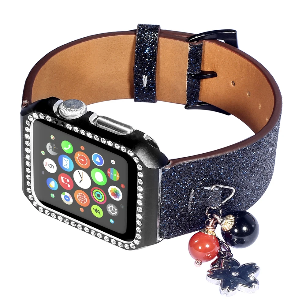 

band and case for Apple Watch Series 3/2/1 38MM 40MM Soft Strap iWatch 4 42mm 44mm Colorful Shine Replacement strap case