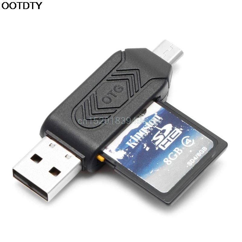 

2-IN-1 Micro USB 2.0 OTG TF SD SDXC Memory Card Reader For Android Smartphone PC - New hot