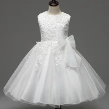 2016 enfants tutu robe Princesse Robe Filles Brodé Fleur Fille Robe blanc robes d’été 7-9-10 âge enfants LIVRAISON GRATUITE