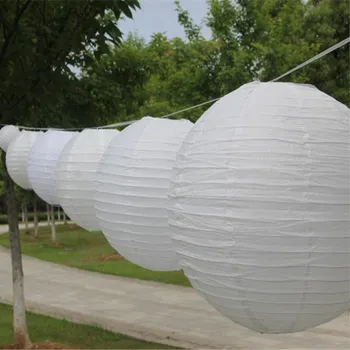 

6-8-10-12-14-16 Inch White Chinese Paper Lanterns Decorative Balls Wedding Party Home Yard Garden Hanging Decor 500pcs