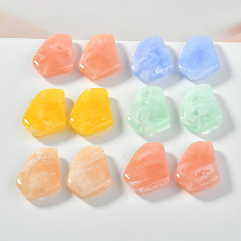 

10pcs Colour halo dyeing irregular straight-hole resin Japanese DIY hand-made materials accessories manual Earrings