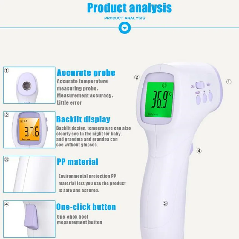 Многофункциональный инфракрасный термометр для младенцев бесконтактный термометр для тела на лбу цифровой термометр для температуры поверхности ребенка