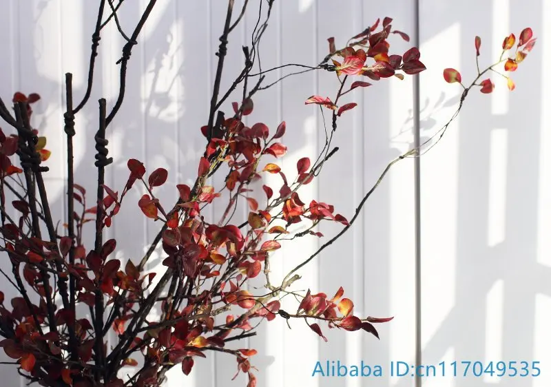 1 шт. Красивые Искусственные красные листья пластиковая высушенная ветка растение домашнее свадебное украшение F382