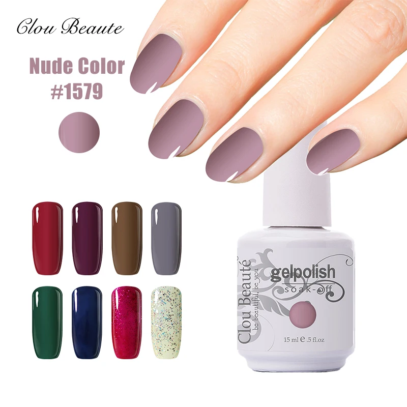 

Clou Beaute 15ml Nail Gel Polish Soak Off UV LED Lacquer Manicure Long Lasting Varnishes vernis semi permanent Nail Gel Polish