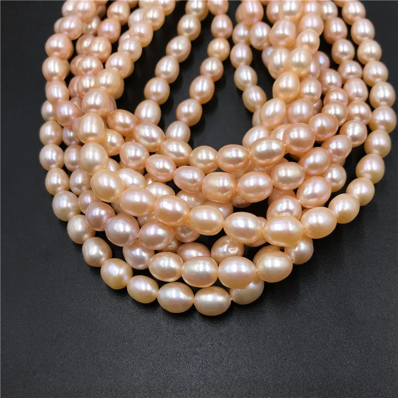 

7-8mm AAA Natural Freshwater Pearl Beads Baroque Potato Pink Pearls Genuine Pearl DIY Women for Jewelry Making Neal Round
