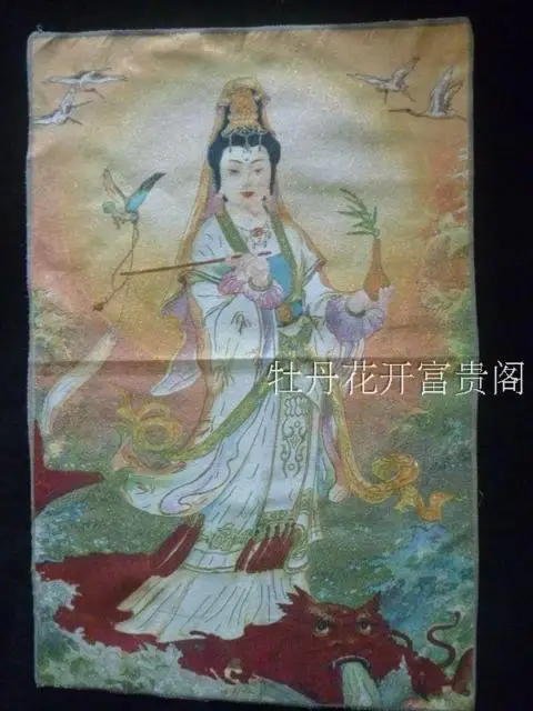 

Chinese collection the Thangka embroidery Goddess of mercy diagram