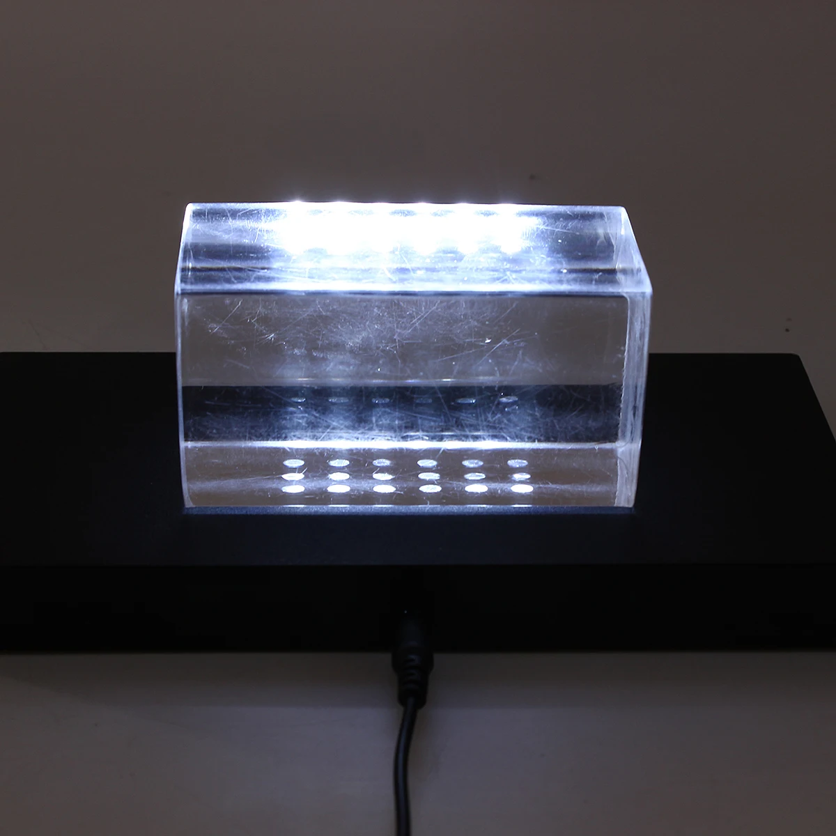Световая лампа подставка 3D ночной Светильник с usb-портом основания с 18 блестящими светодиодные лампы белого цвета для хрустального стекла дисплей художественные работы аксессуары