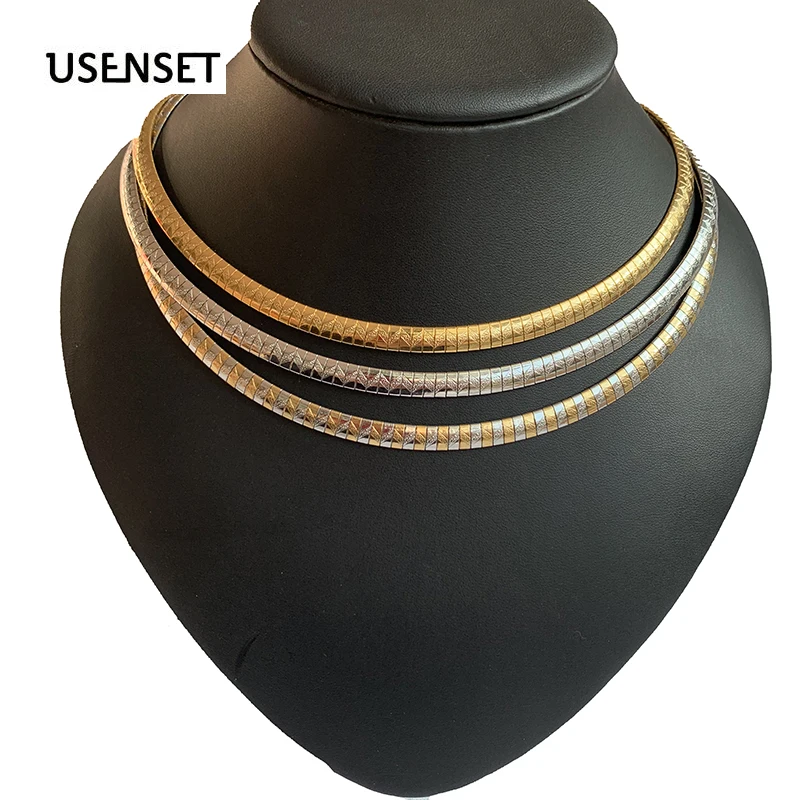 Women Choker Stainless Steel Jewelry Necklace Gold Filled Collar Chain New Style For Girl